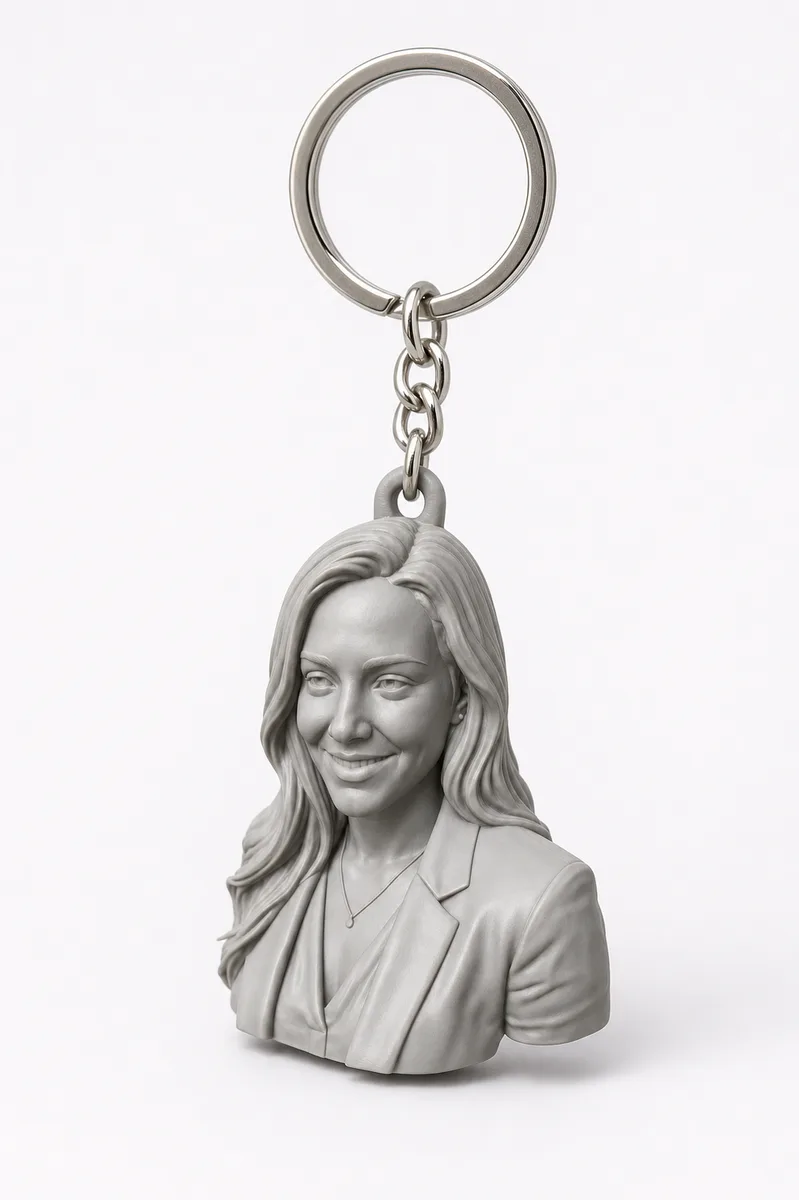 Personalized 2-inch custom portrait bust keychain