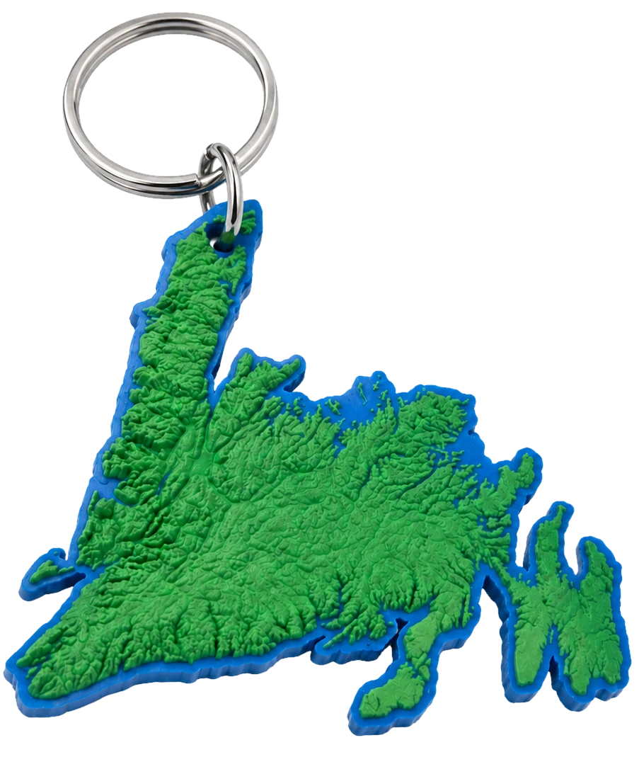 3D printed Newfoundland keychain product photo
